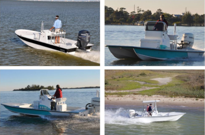 The Sportsman. Four separate photos of different style boats in action.