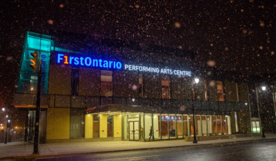 View from the street, of the F1rstOntario Performing Arts Centre in St. Catharines Ontario