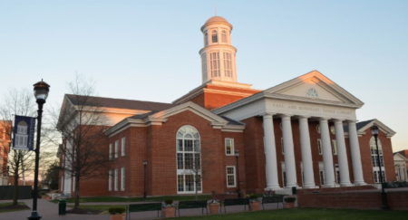 Outside view of Christopher Newport University in Newport News, Virginia.