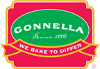 Gonnella logo, with text We Bake To Differ