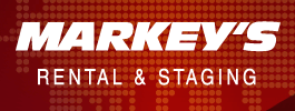 Markey's Rental & Staging logo.