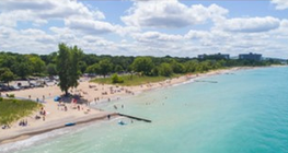 Sarnia, Ontario aerial beach view.