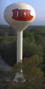 Phoenix Fabricators & Erectors. A water tower with LEE written on it in red.