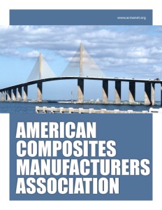 American Composites Manufacturers Association brochure cover show a long bridge on the cover.