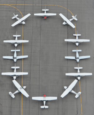 The Ohio State University Airport block O planes.