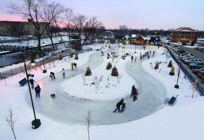 Elkhart County, Indiana ice skating.