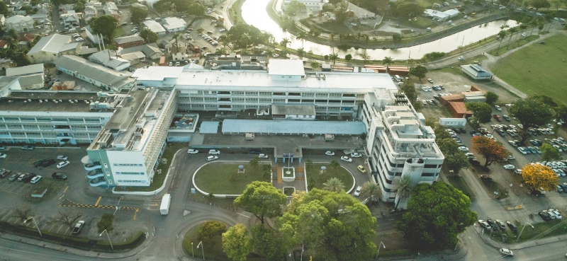 The Queen Elizabeth Hospital aerial view.