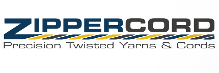 zippercord logo with tagline, Precision Twisted Yarns & Cords.