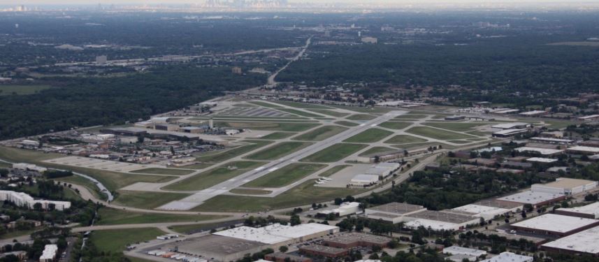 Chicago Executive Airport aerial view.