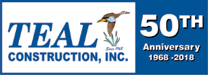 Teal Construction Inc logo.