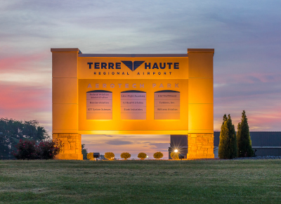 Terre Haute Regional Airport sign.