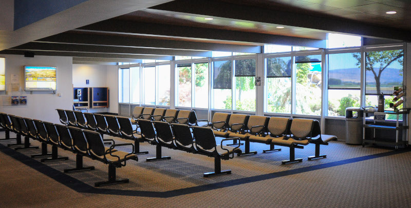 Crater Lake-Klamath Regional Airport inside terminal lobby.