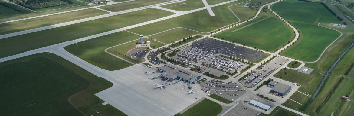Hector International Airport aerial photo.