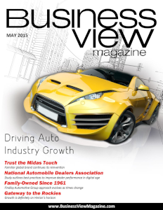 May 2015 Issue cover of Business View Magazine.