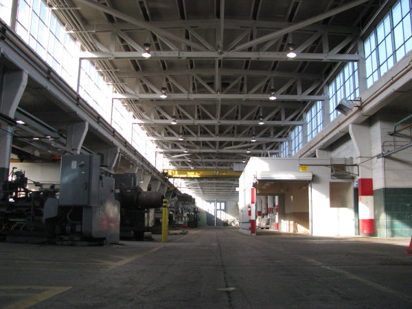 Riverbank, California industrial complex building interior.