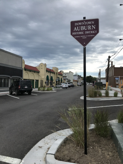 Auburn, Indiana Downtown Historic District sign.