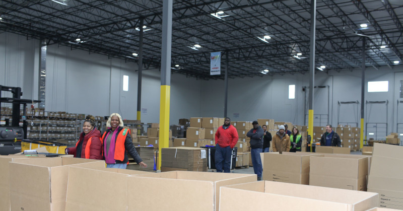 Future Forwarding Company warehouse view of employees.