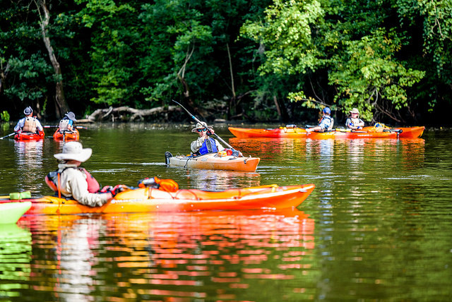 Greenville, North Carolina group of people canoeing.