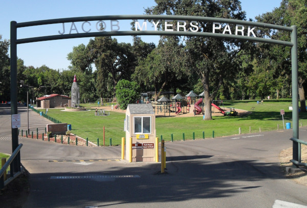 Jacob Myers Park entrance in Riverbank, California.