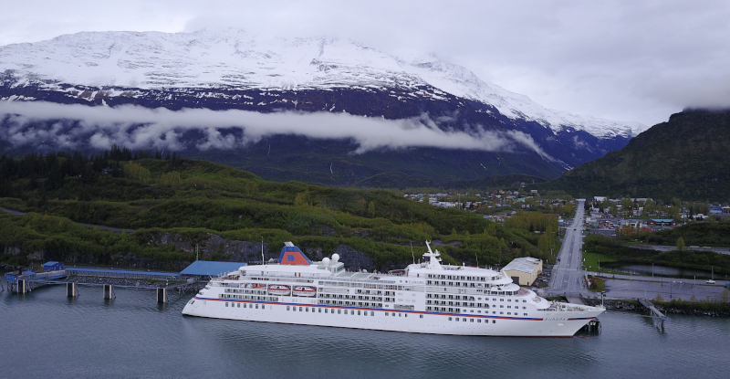 Port of Valdez cruise ship docked.