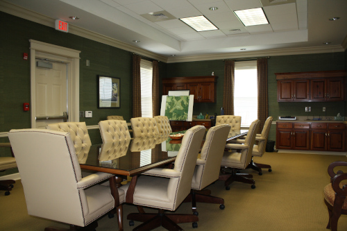 Thomasville Regional Airport conference room with nice chairs and a long table.