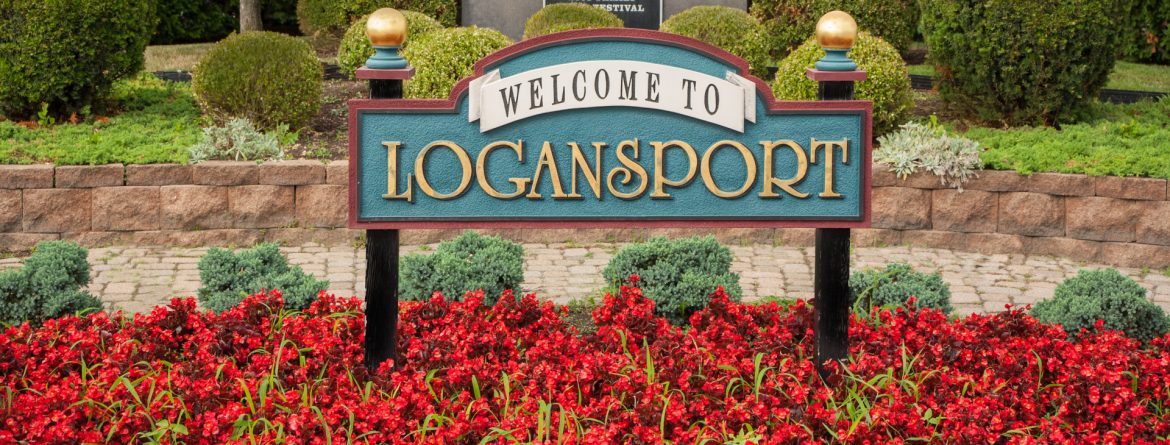 Welcome to Logansport sign in lanscaping for Logansport, Indiana.