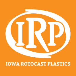 White and Orange IRP / Iowa Rotocast Plastics logo.