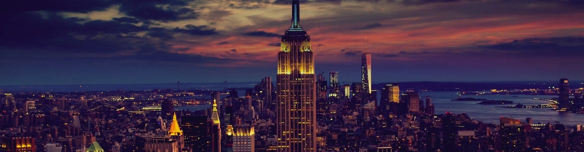 New York City Skyline as dusk.