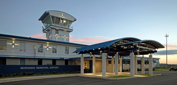 Marianna Municipal Airport terminal building entrance.