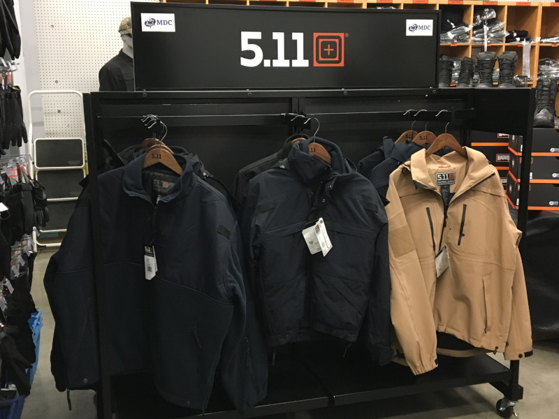 The MD Charlton Company Ltd. 511 jackets display.