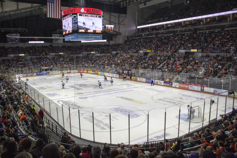 Allen County War Memorial Coliseum Komets opener hockey game.