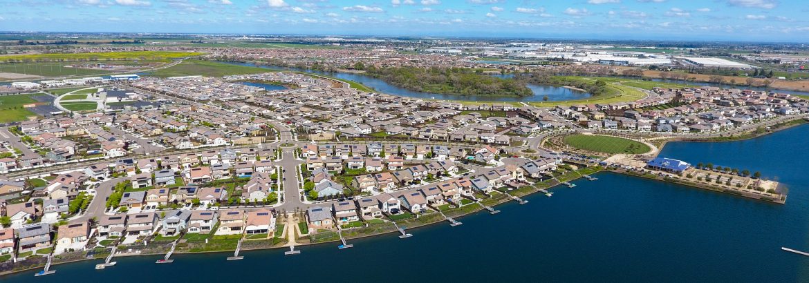 Lathrop, California aerial view river islands 2019.