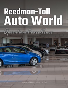 Reedman-Toll Auto World brochure cover.
