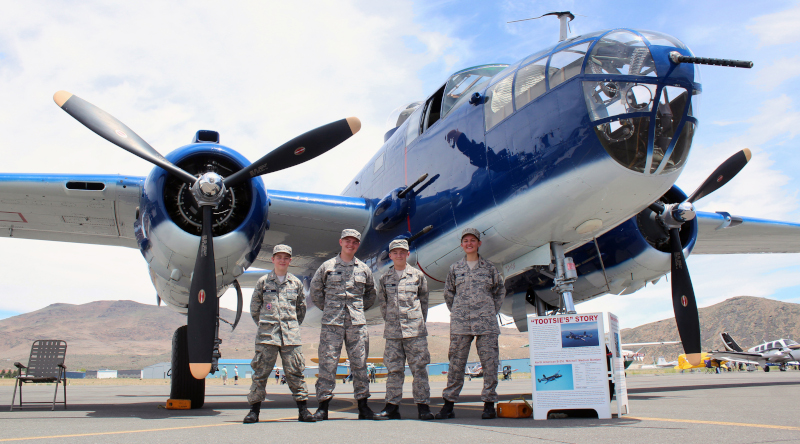 The Carson City Airport Reno Civil Air Patrol Color Guard by B25 Tootsie.