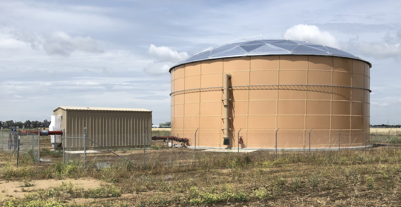 Chowchilla, California, CA water tank.