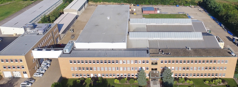 Ebner Furnaces aerial view of building.