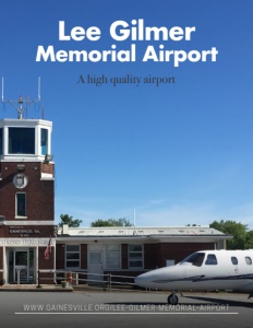Lee Gilmer Memorial Airport brochure cover.
