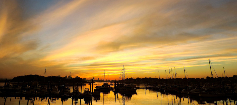 Winthrop, Massachusetts, MA sunset town landing.