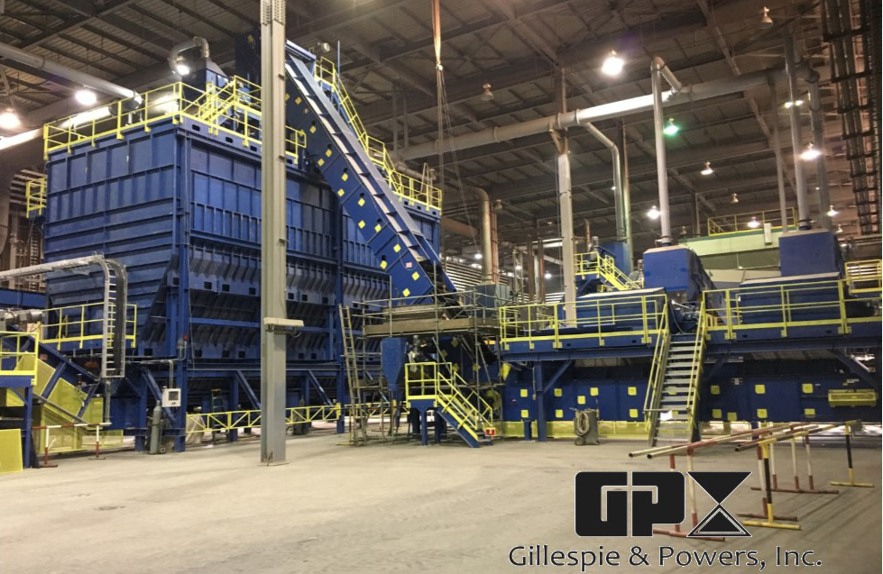 Gillespie & Powers Inc. view of a furnace in the warehouse.