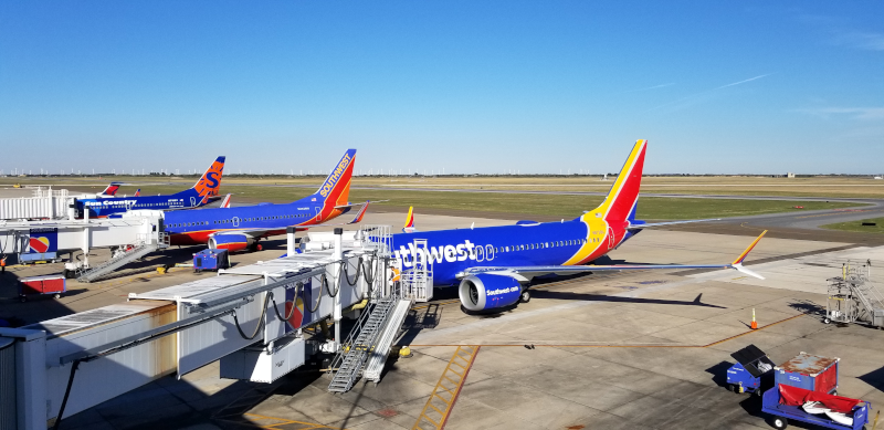 Valley International Airport, Southwest airlines planes at the terminal building.