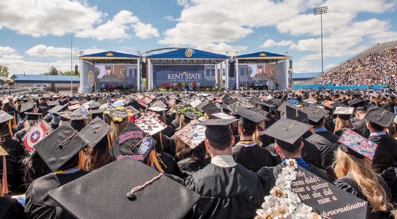 Dix Stadium hosting Kent State University graduation.