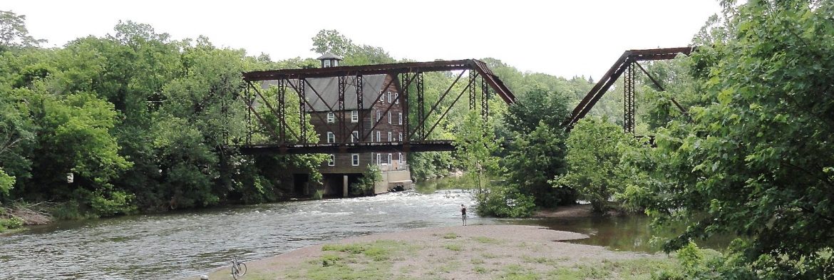 Hillsborough Township, New Jersey bridge over a river.