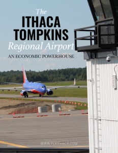 Ithaca Tompkins Regional Airport brochure cover.