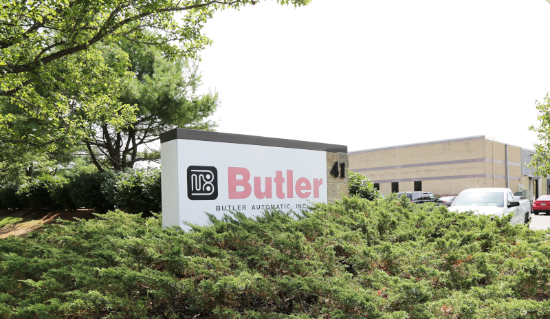 Butler Automatic Office Middleboro with the Butler sign out front.