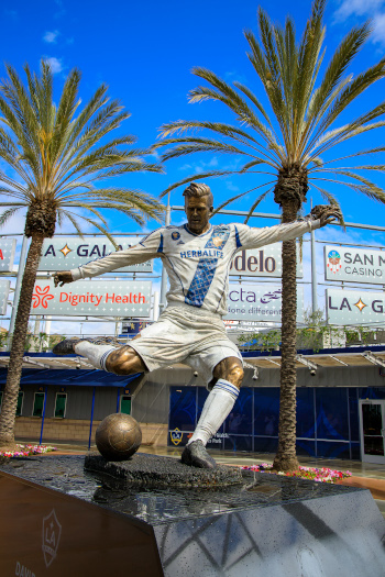 Dignity Health Sports Park David Beckham Statue.