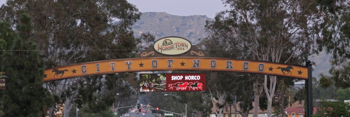 Norco, California sixth street gateway sign.