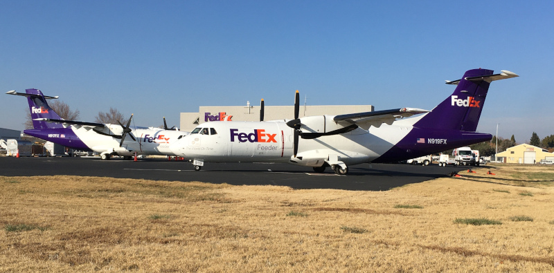 Yakima Air Terminal McAllister Field Fedex planes and building.
