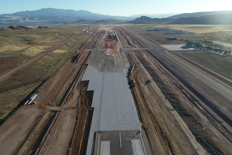 St. George Regional Airport runway under construction.