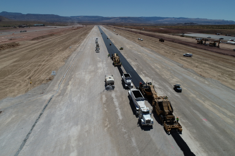 St. George Regional Airport runway under construction.