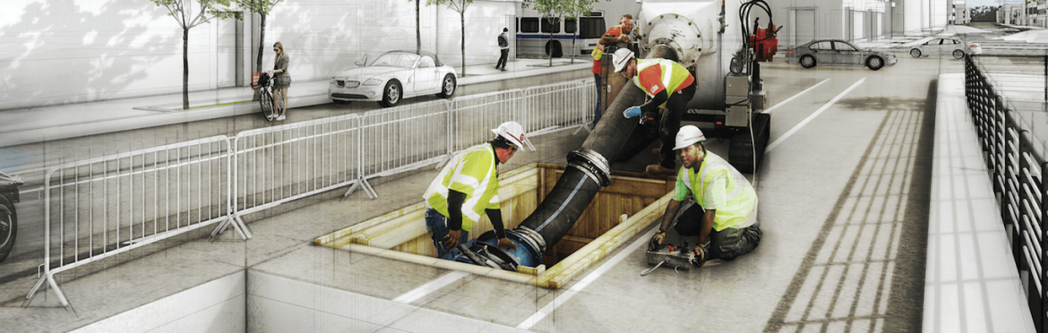 Progressive Pipeline Management men at work rendering.
